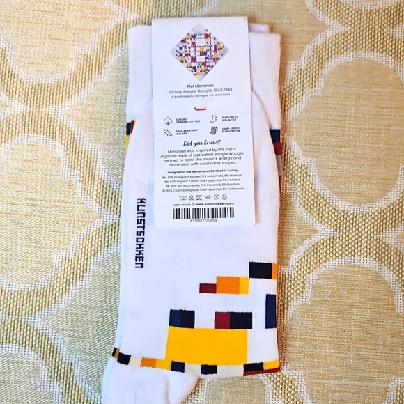 Kunstsokken Colorful Geometric Organic Netherland Socks Sz. L 10-13 - Picture 4 of 6